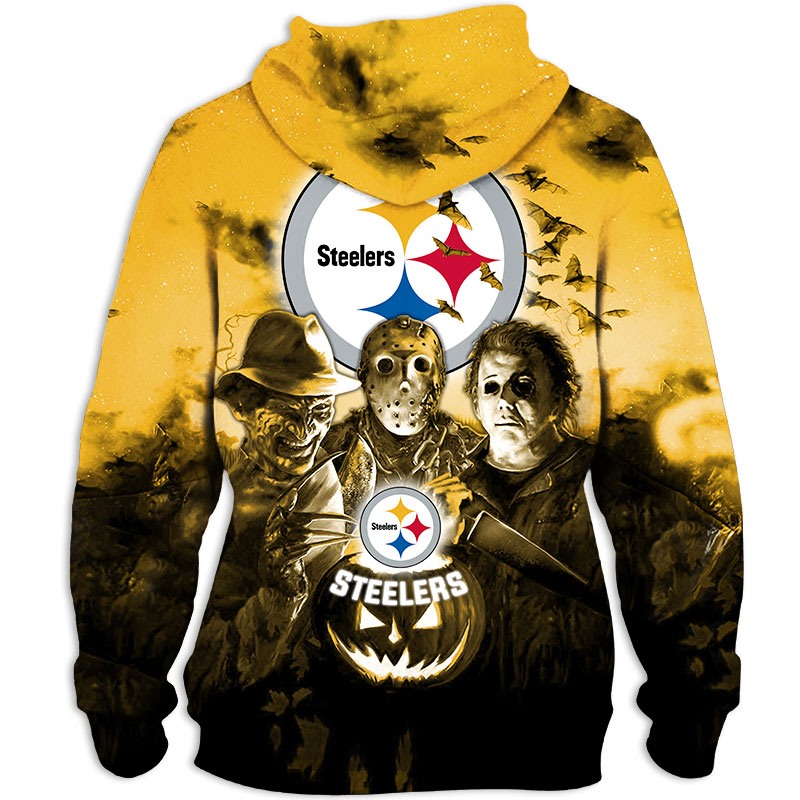 Pittsburgh Steelers Hoodie 3D Halloween Horror night gift for fans