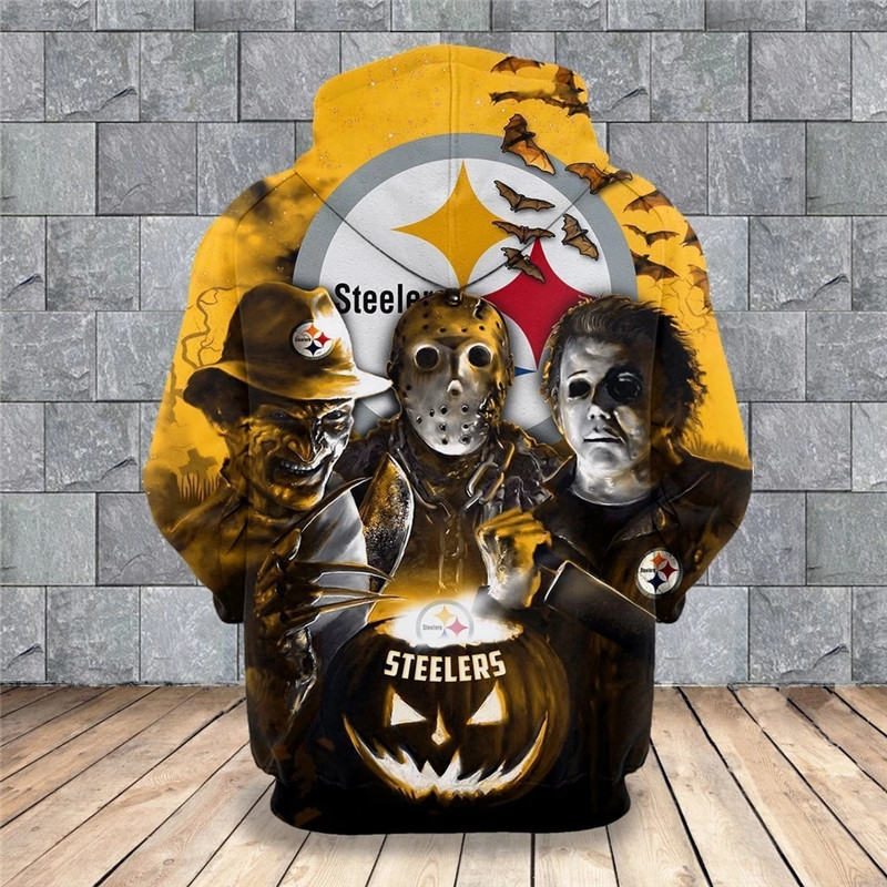 Pittsburgh Steelers Hoodie 3D cheap Horror night Halloween Pullover NFL