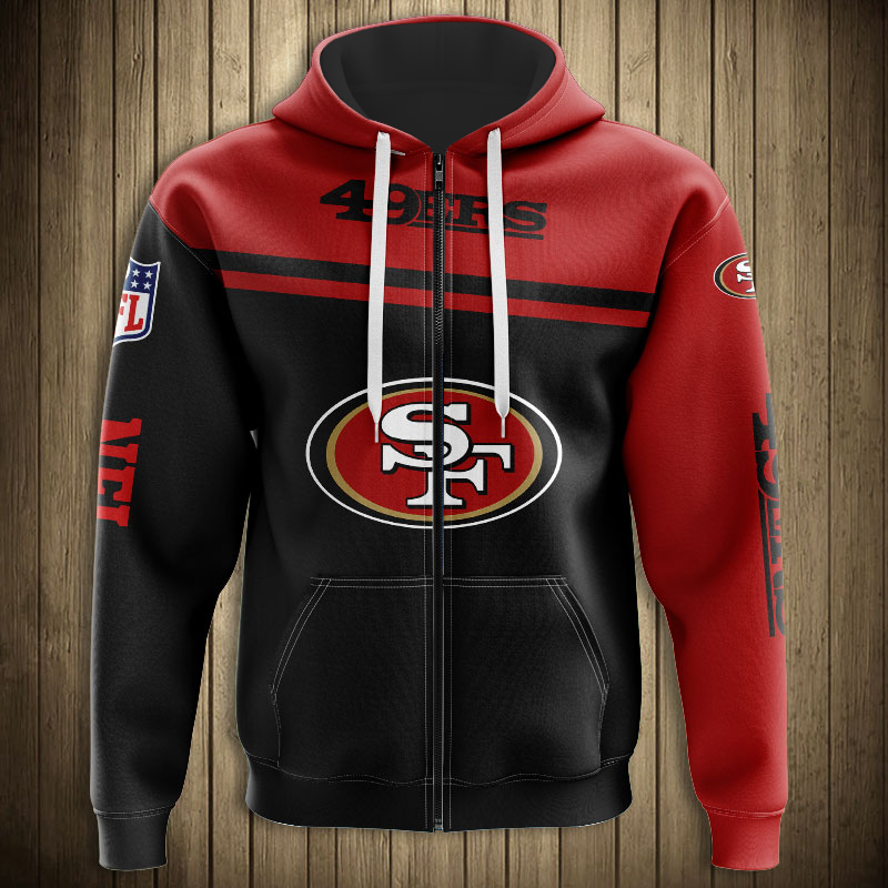 San Francisco 49ers 3D Skull Zip Hoodie Pullover Sweatshirt for fans