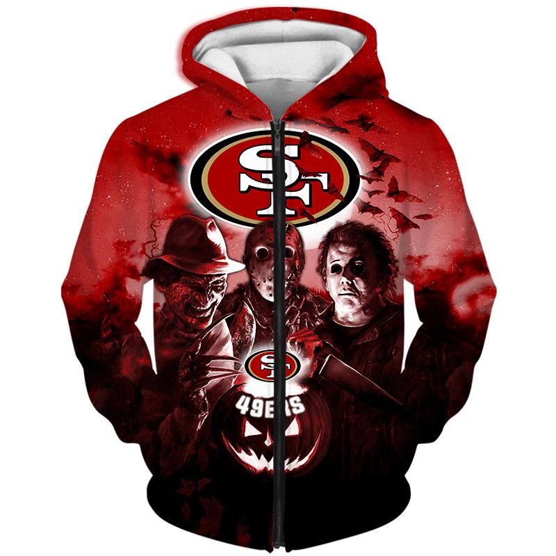 San Francisco 49ers Hoodie 3D Halloween Horror night gift for fans