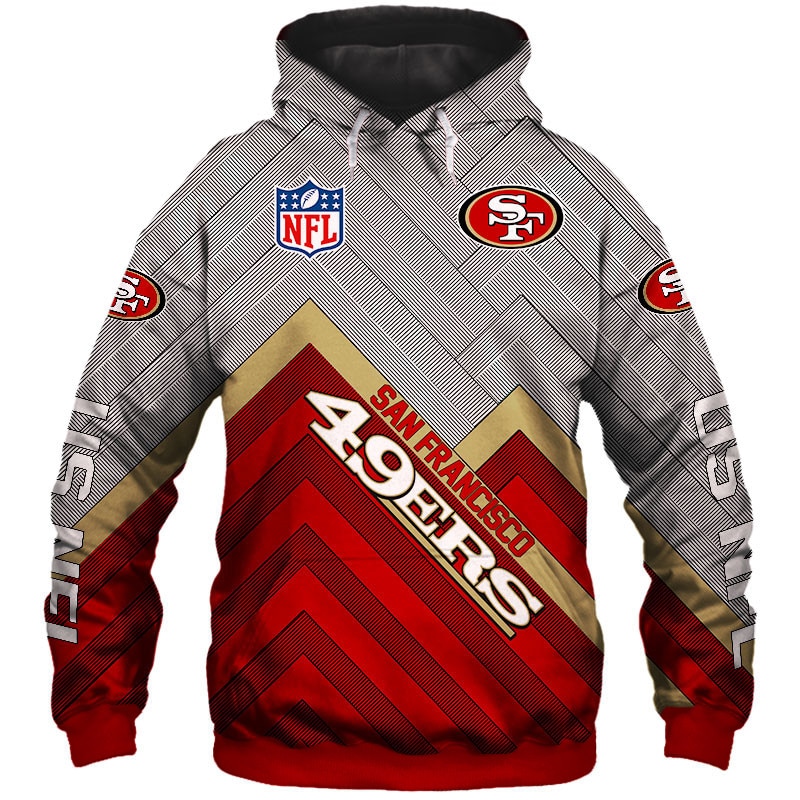 San Francisco 49ers Hoodie 3D cheap Long Sweatshirt Pullover size S-5XL