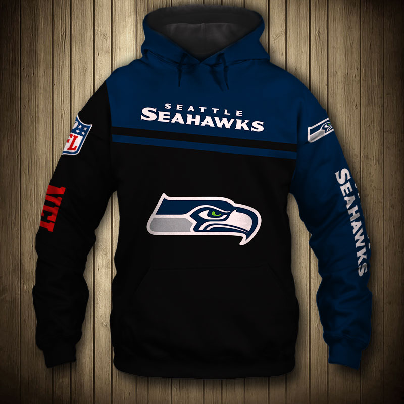 Seattle Seahawks 3D Skull Zip Hoodie Pullover Sweatshirt for fans