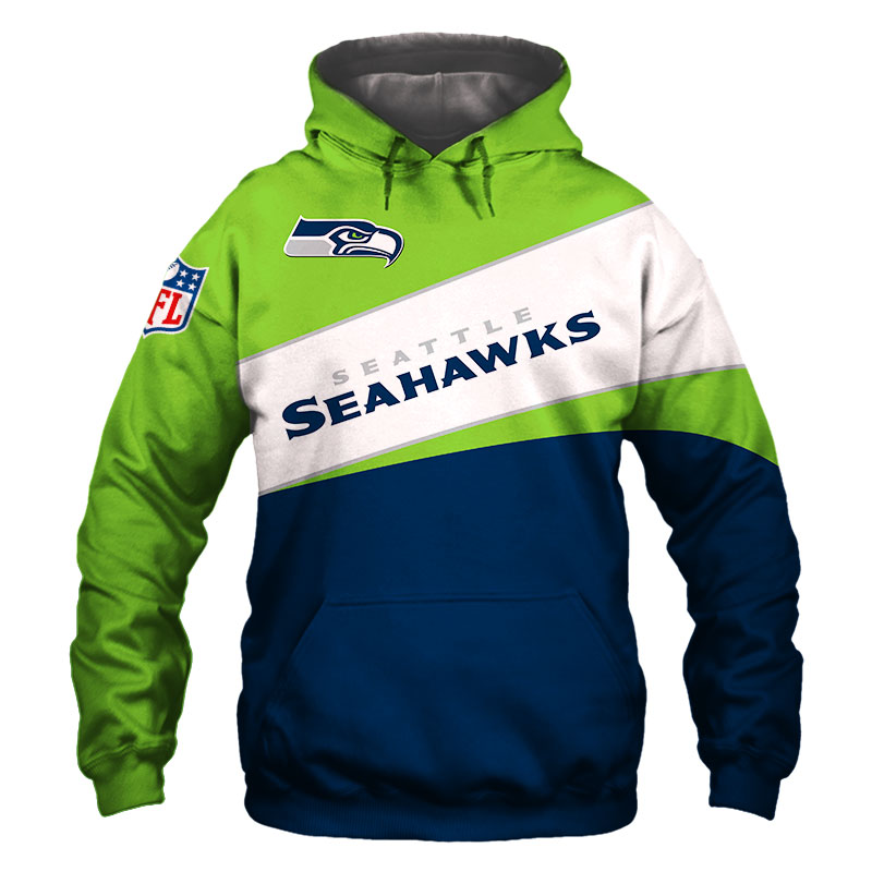 Seattle Seahawks Hoodie 3D Long Sleeve Pullover new season