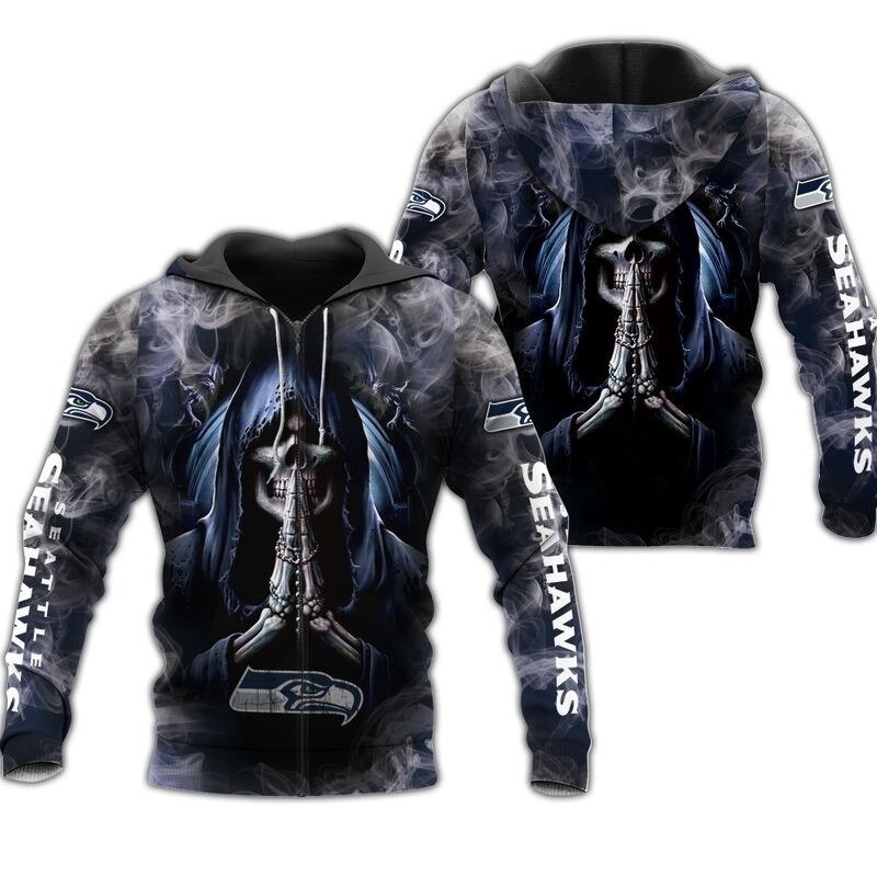 Seattle Seahawks Hoodies death smoke graphic gift for men
