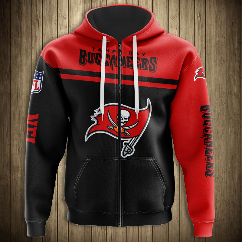 Tampa Bay Buccaneers 3D Skull Zip Hoodie Pullover Sweatshirt for fans