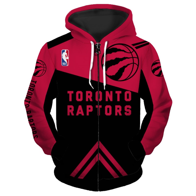 Toronto Raptors zip hoodie 3D cheap basketball Sweatshirt for fans