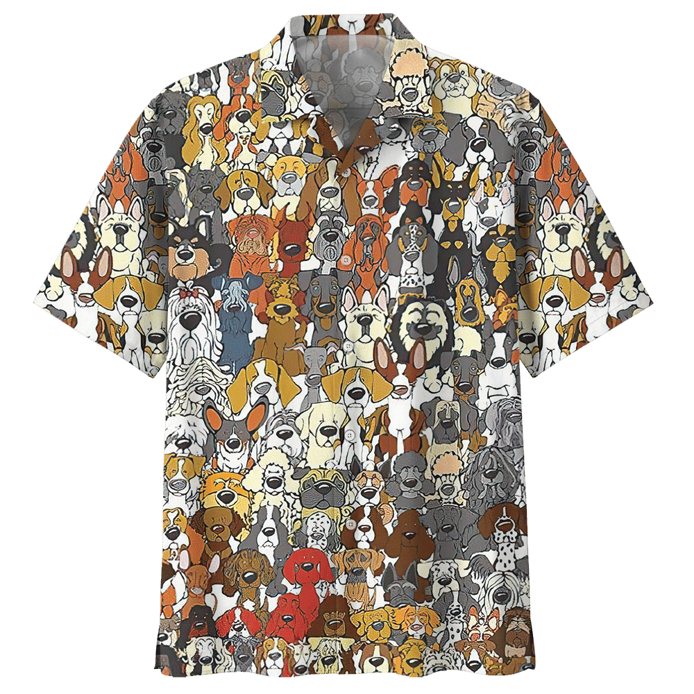 Golden Retriever Colorful Nice Design Unisex Hawaiian Shirt