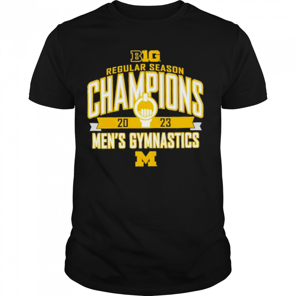 Michigan wolverines blue gymnastics regular season champions 84 2023 big ten men’s shirt