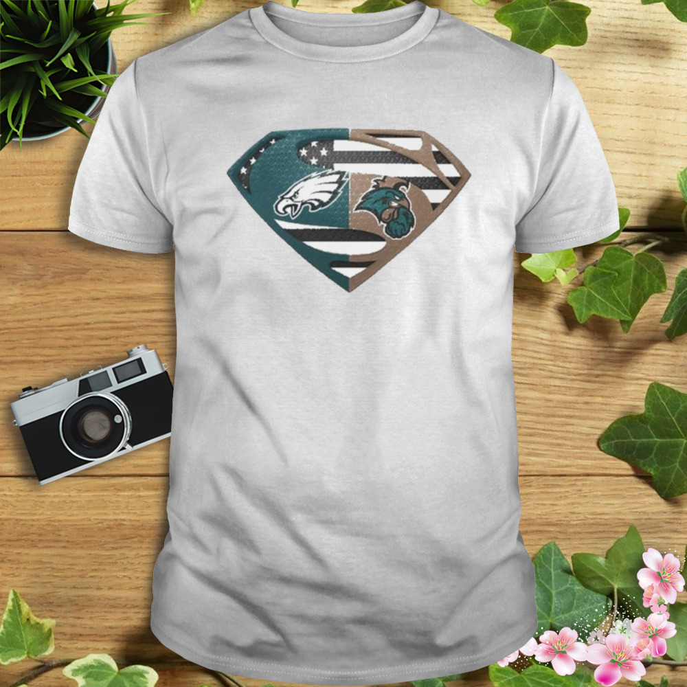 Original Philadelphia Eagles Coastal Carolina Chanticleers Superman Logo Us Flag Shirt