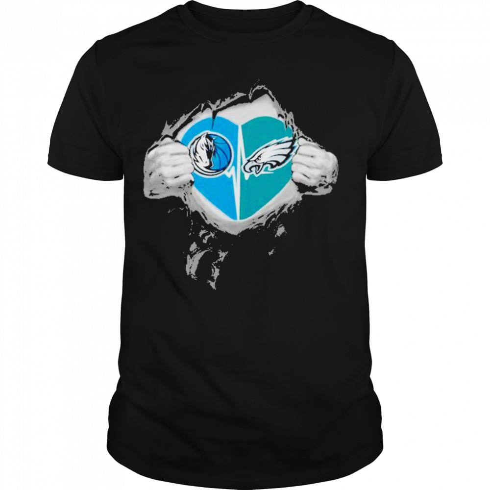 Original Philadelphia Eagles Dallas Mavericks In My Heartbeat Shirt