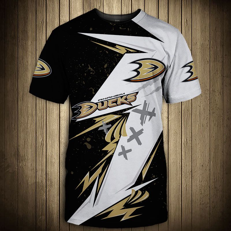 Anaheim Ducks T-shirt 3D thunder design short Sleeve