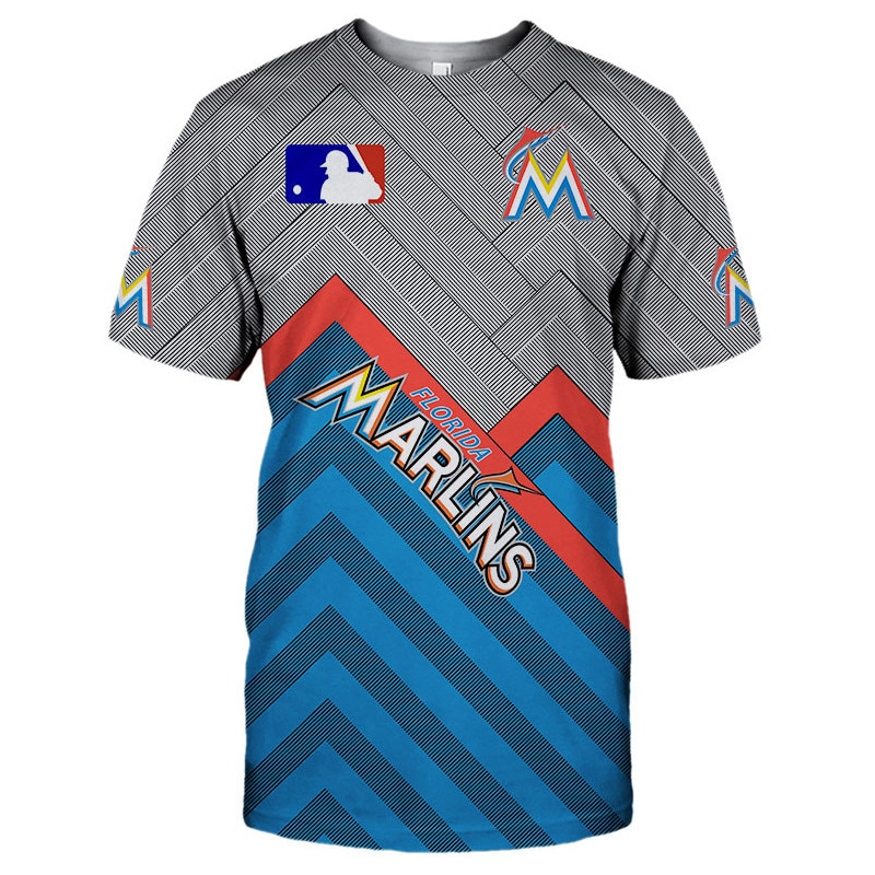 Miami Marlins T-shirt 3D Short Sleeve O Neck gift for fan