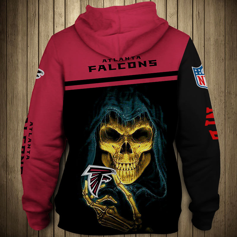 Atlanta Falcons 3D Skull Zip Hoodie Pullover Sweatshirt for fans