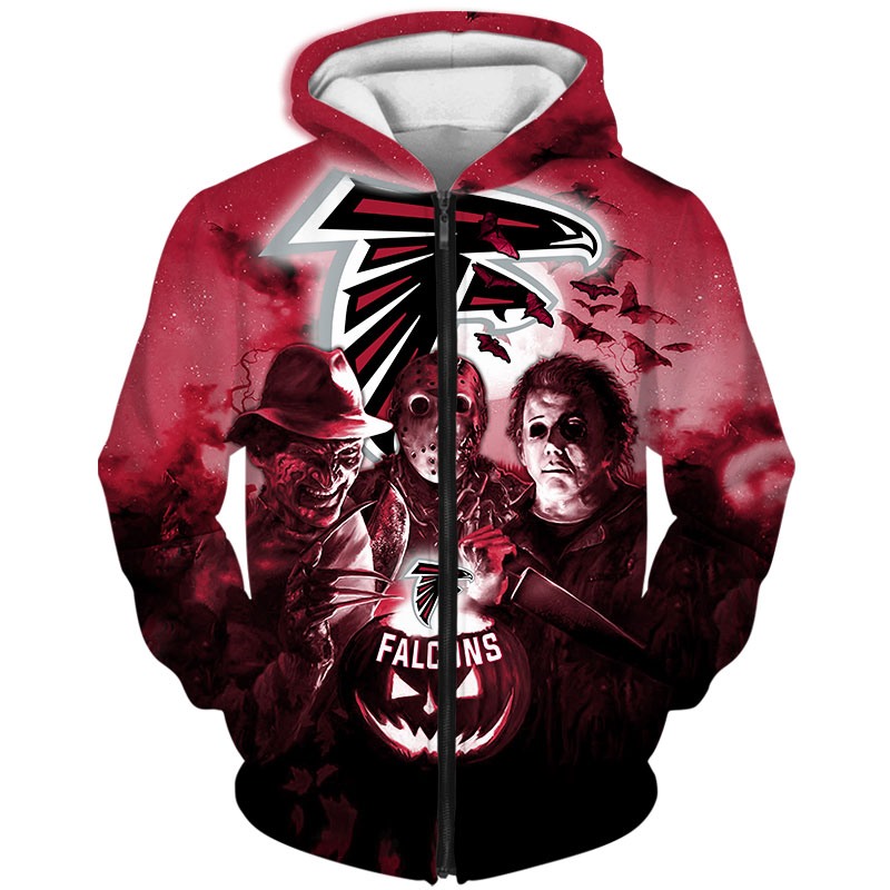 Atlanta Falcons Hoodie 3D Halloween Horror night gift for fans