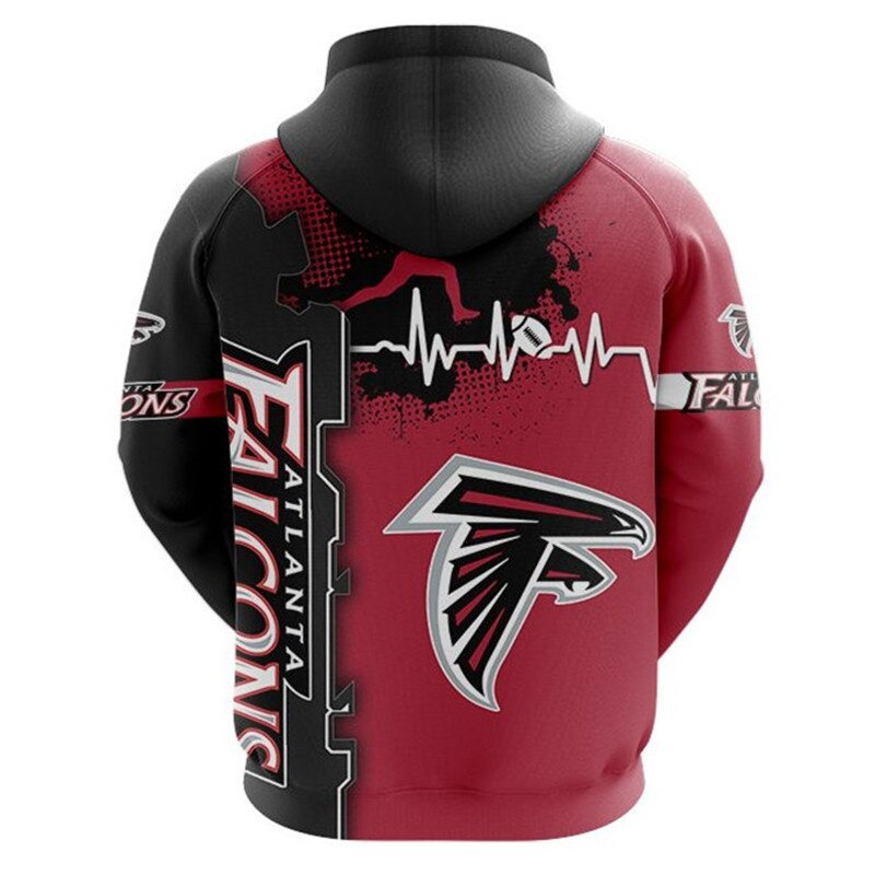 Atlanta Falcons Hoodie graphic heart ECG line
