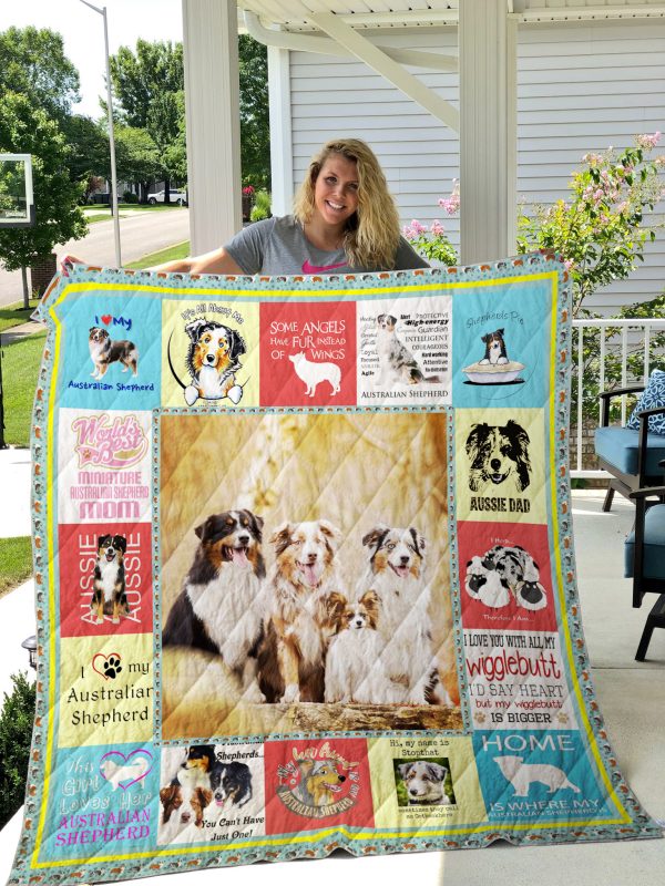 Australian Shepherd Dog Quilt Blanket