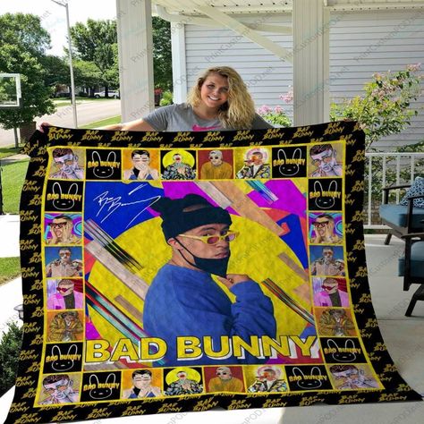 Bad Bunny Quilt Blanket