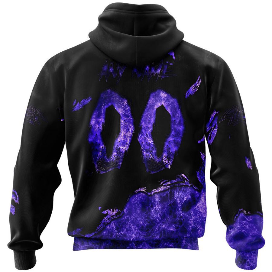 Baltimore Ravens Hoodie 3D devil eyes gift for fans