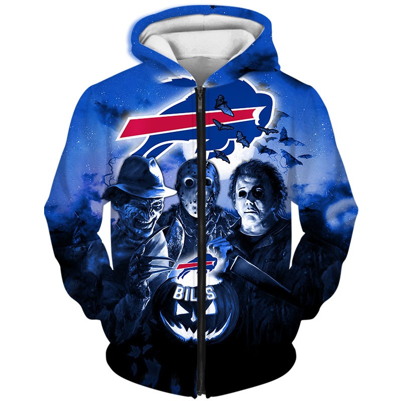 Buffalo Bills Hoodie 3D Halloween Horror night gift for fans
