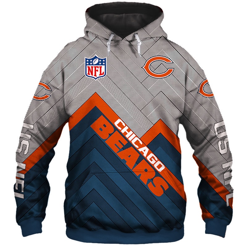 Chicago Bears Hoodie 3D cheap Long Sweatshirt Pullover size S-5XL