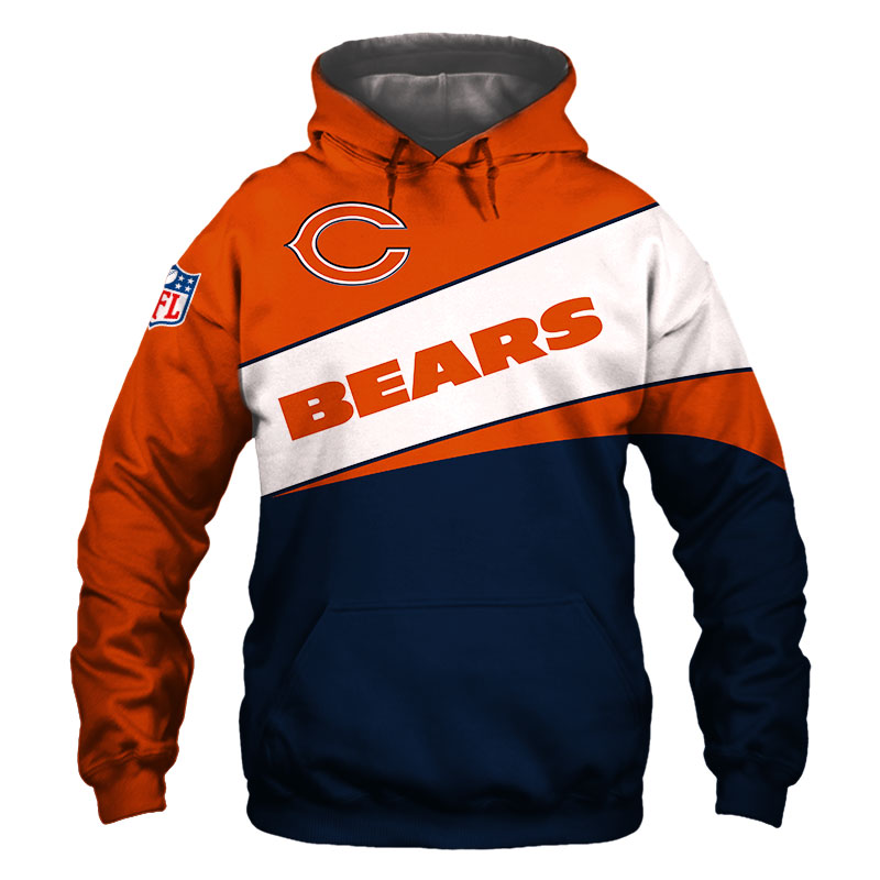 Chicago Bears Zip Hoodie 3D Long Sleeve Pullover new season