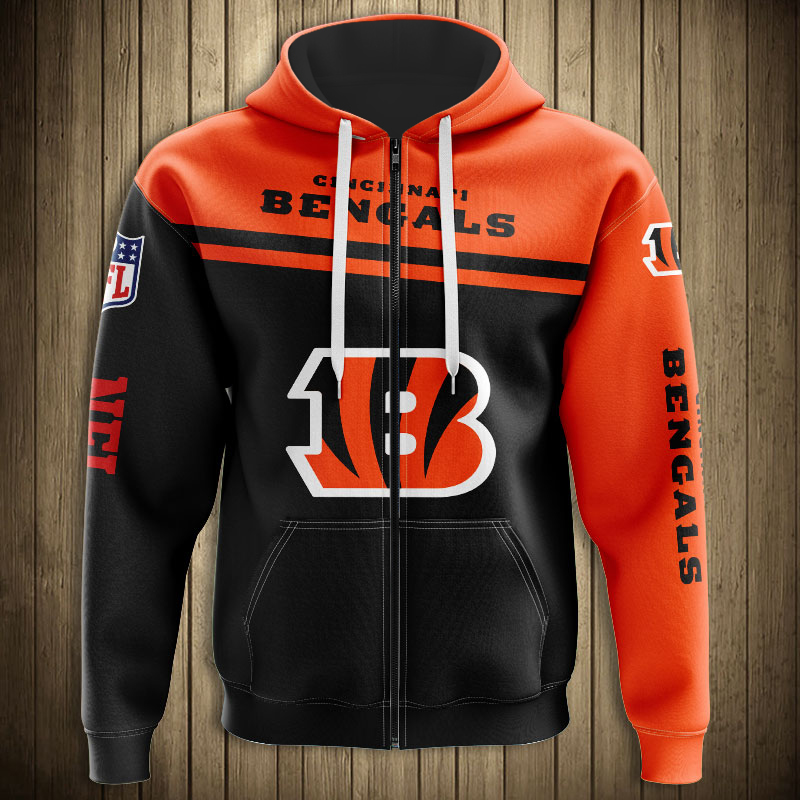 Cincinnati Bengals 3D Skull Zip Hoodie Pullover Sweatshirt for fans