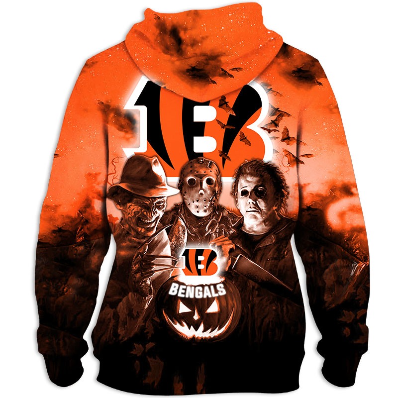 Cincinnati Bengals Hoodie 3D Halloween Horror night gift for fans