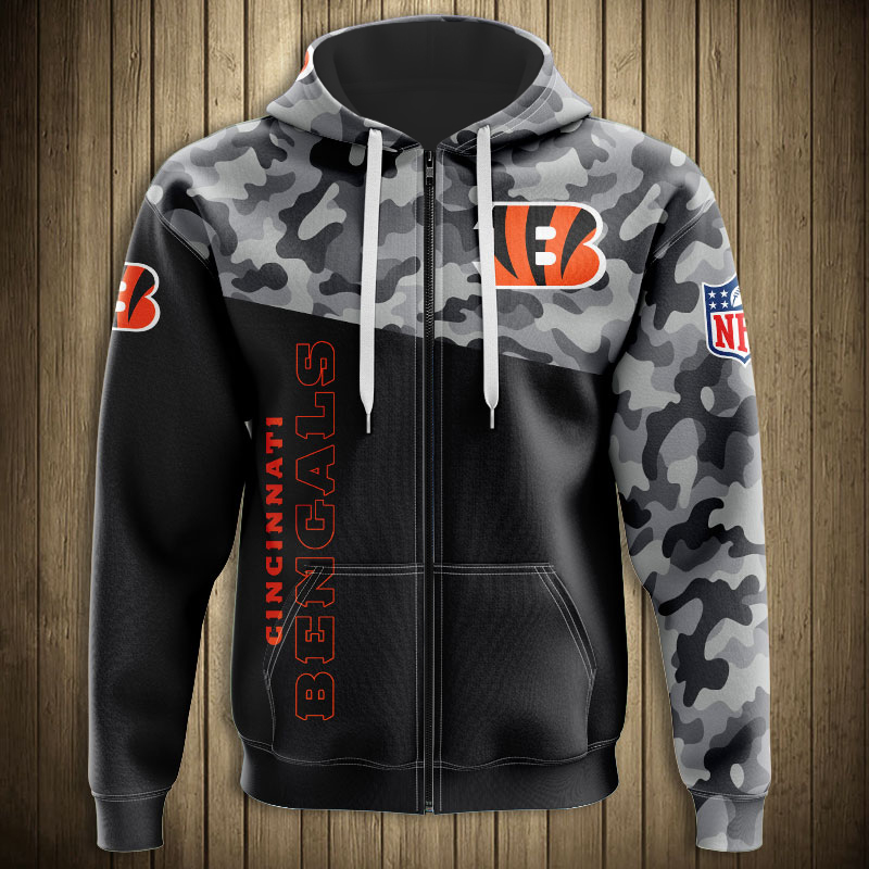Cincinnati Bengals Military Hoodies 3D Sweatshirt Long Sleeve New Season