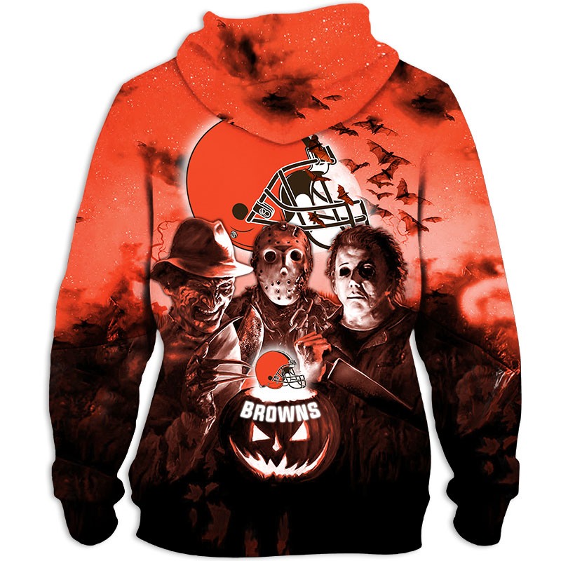 Cleveland Browns Hoodie 3D Halloween Horror night gift for fans