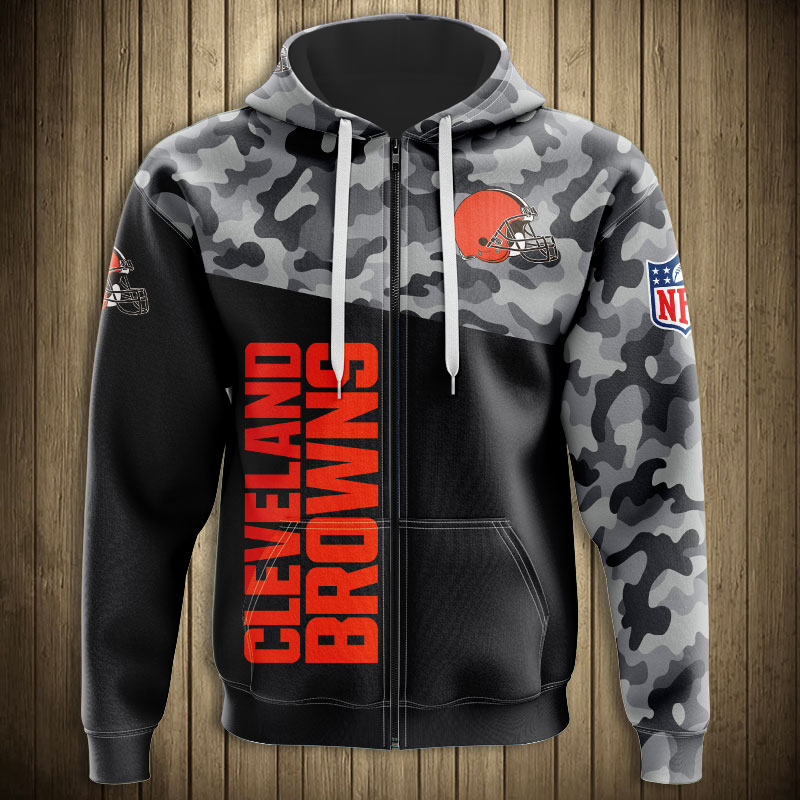 Cleveland Browns Military Hoodies 3D Sweatshirt Long Sleeve New Season