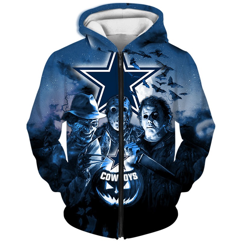 Dallas Cowboys Hoodie 3D Halloween Horror night gift for fans
