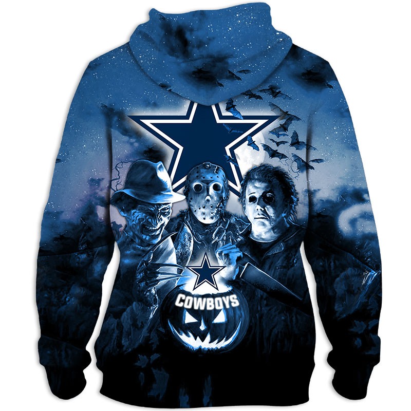 Dallas Cowboys Hoodie 3D Halloween Horror night gift for fans