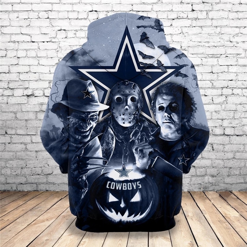 Dallas Cowboys hoodie 3D cheap Horror night Halloween Pullover NFL