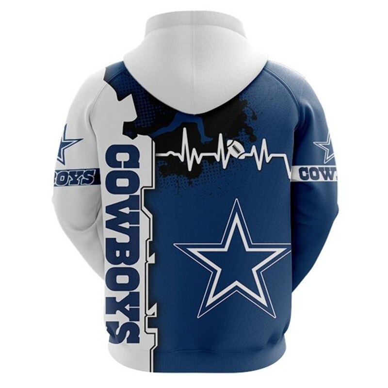 Dallas Cowboys hoodie graphic heart ECG line