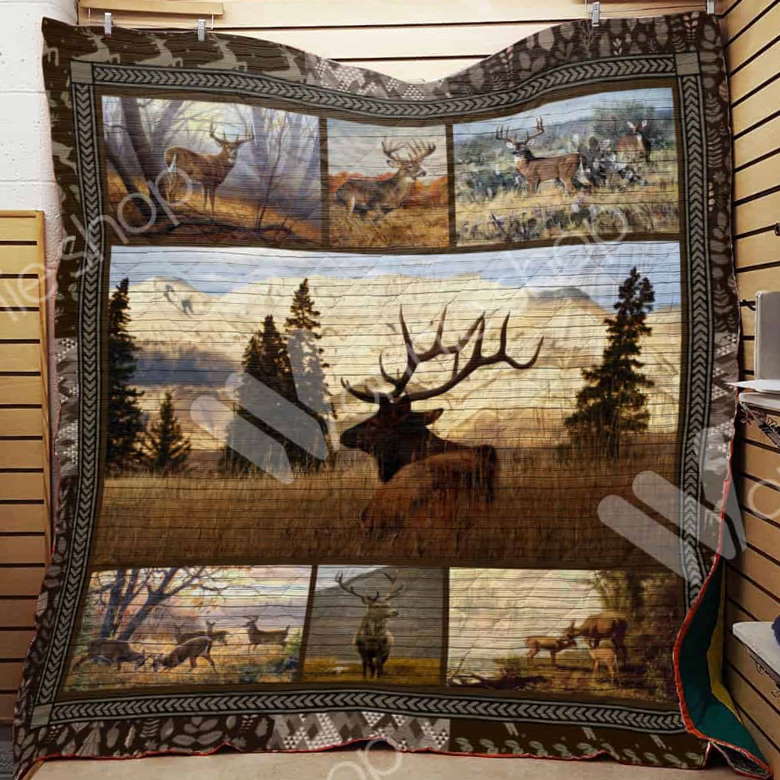 Deer Buck 3D Customized Quilt Blanket
