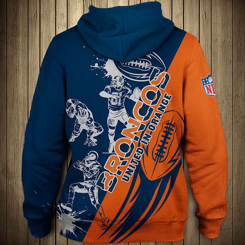 Denver Broncos Hoodie 3D Cartoon player cute Sweatshirt