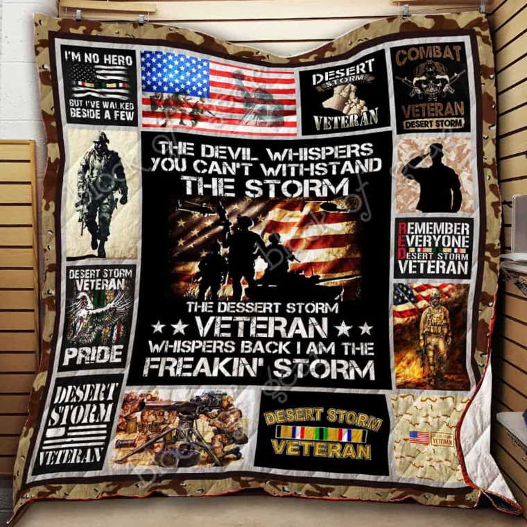 Desert Storm Veteran 3D Quilt Blanket
