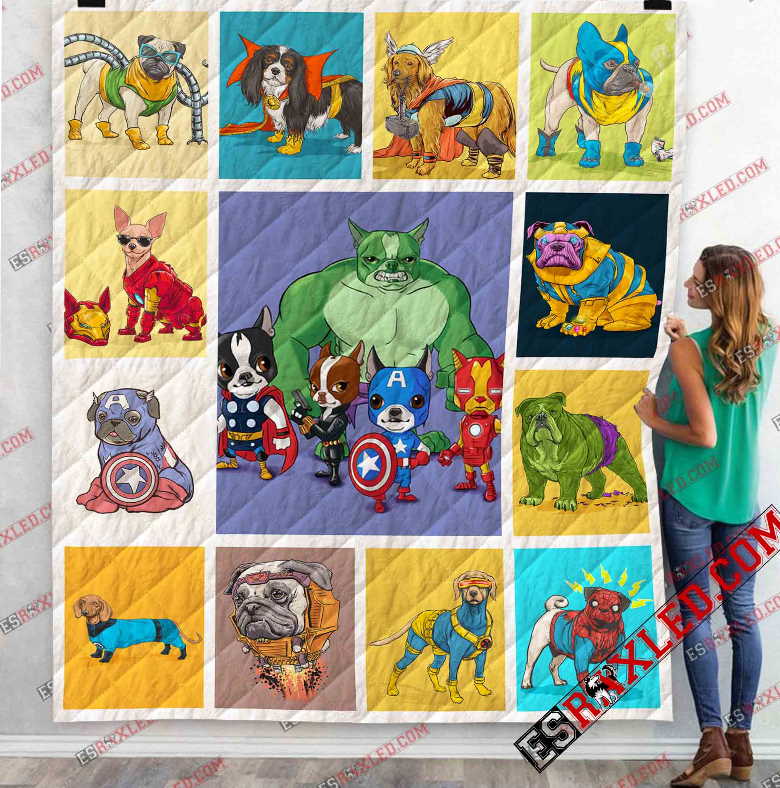 Dog Avenger Team Marvel Infinity War End Game Quilt Blanket