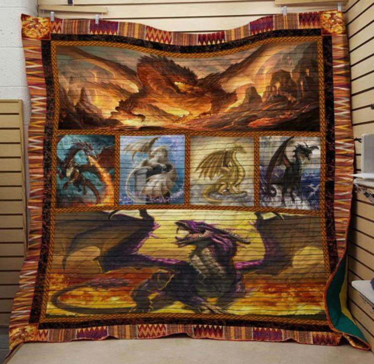 Dragon Fire 3D Customized Quilt Blanket