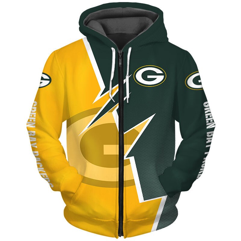 Green Bay Packers Hoodie Zigzag graphic Sweatshirt gift for fans