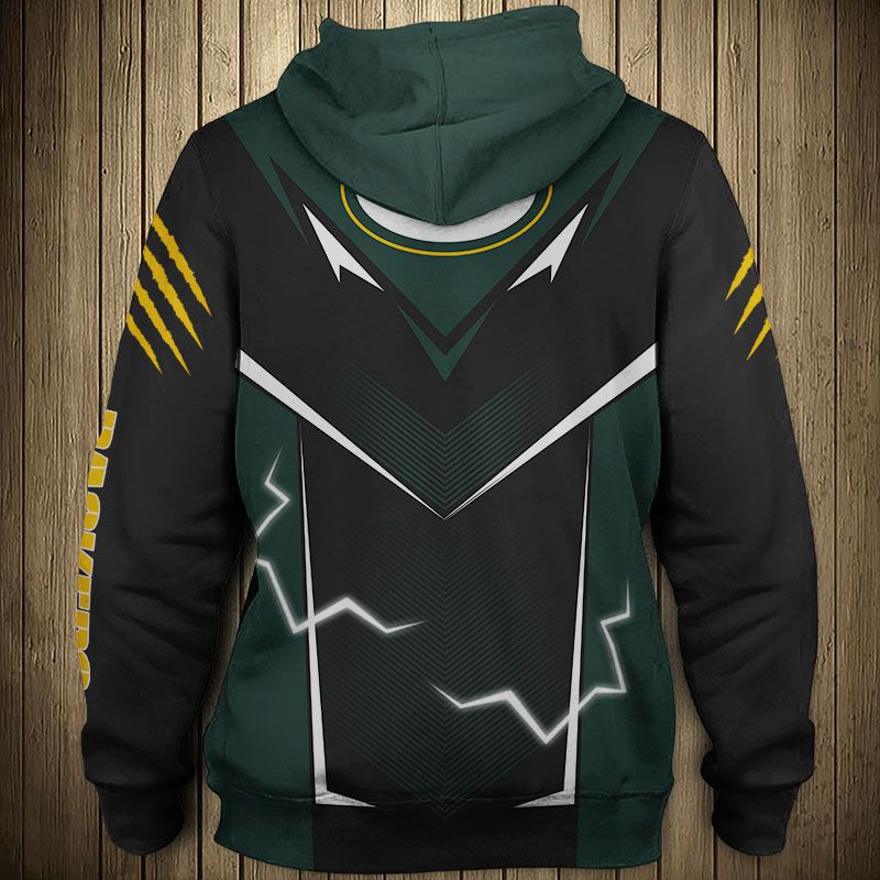 Green Bay Packers Hoodie lightning graphic gift for men