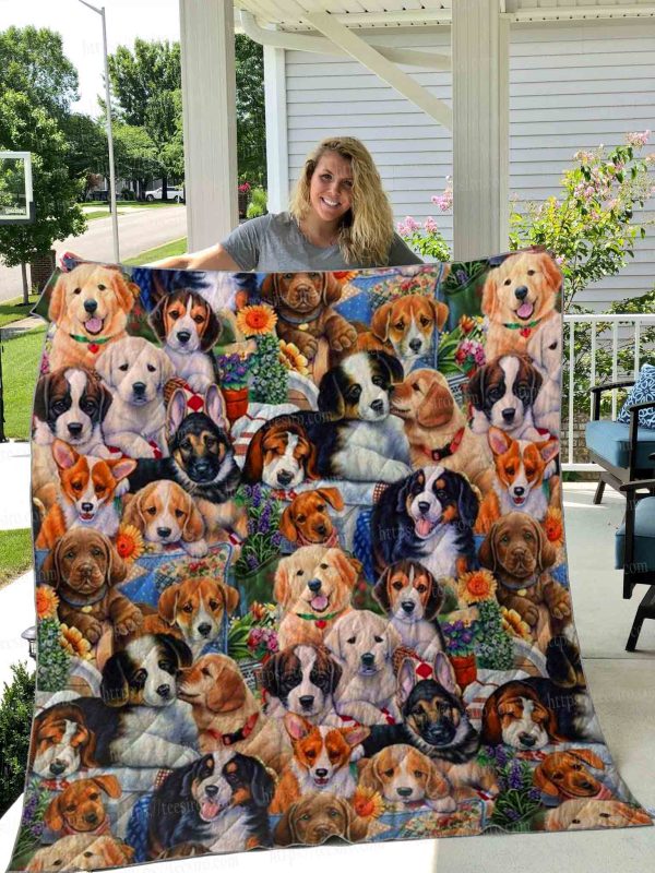 Herd Of Dog Quilt Blanket