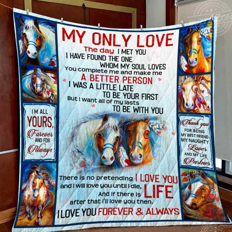 Horse My Love All Of My Last 3D Quilt Blanket