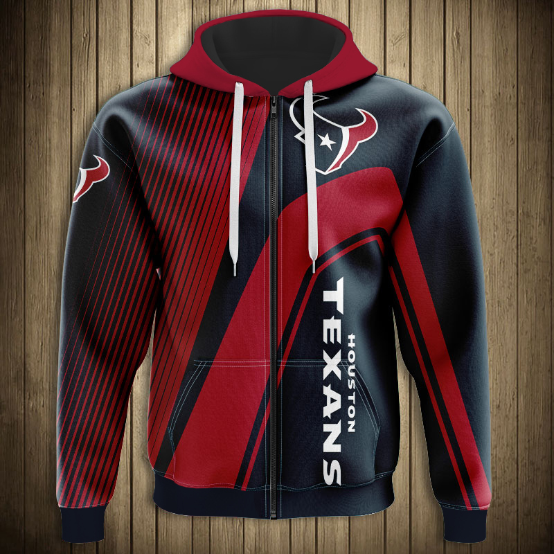 Houston Texans 3D Zip Hoodie cheap Sweatshirt Pullover NFL