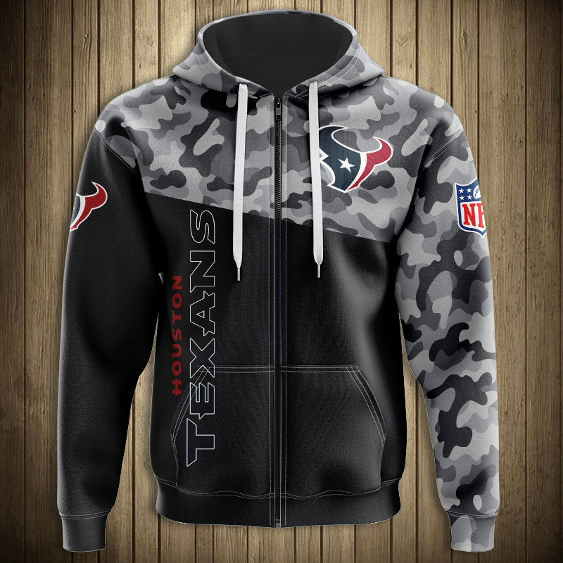 Houston Texans Military Hoodies 3D Sweatshirt Long Sleeve New Season