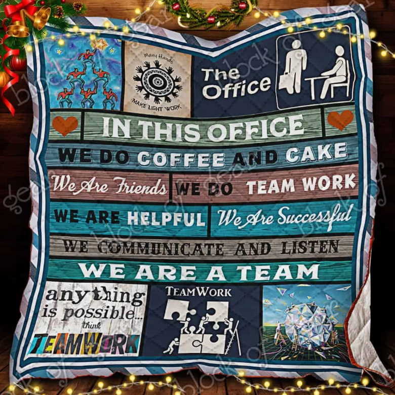 In This Office 3D Quilt Blanket