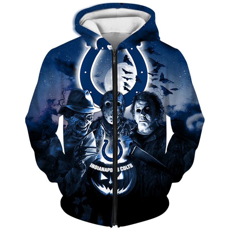 Indianapolis Colts Hoodie 3D Halloween Horror night gift for fans