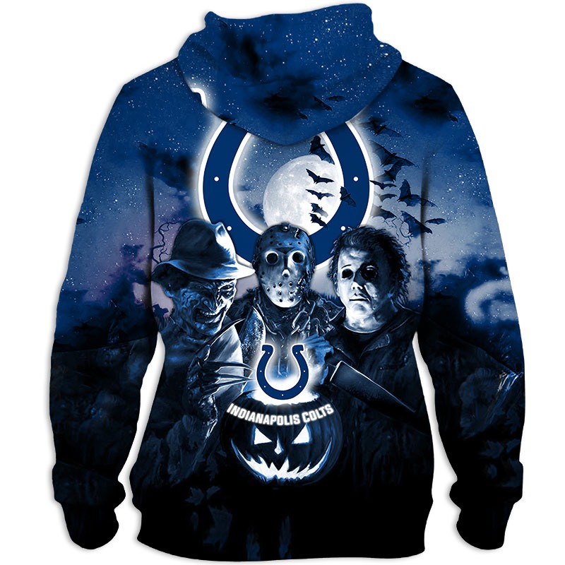 Indianapolis Colts Hoodie 3D Halloween Horror night gift for fans