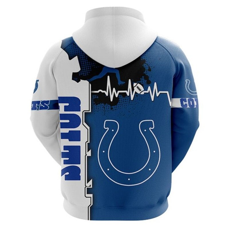 Indianapolis Colts Hoodie graphic heart ECG line