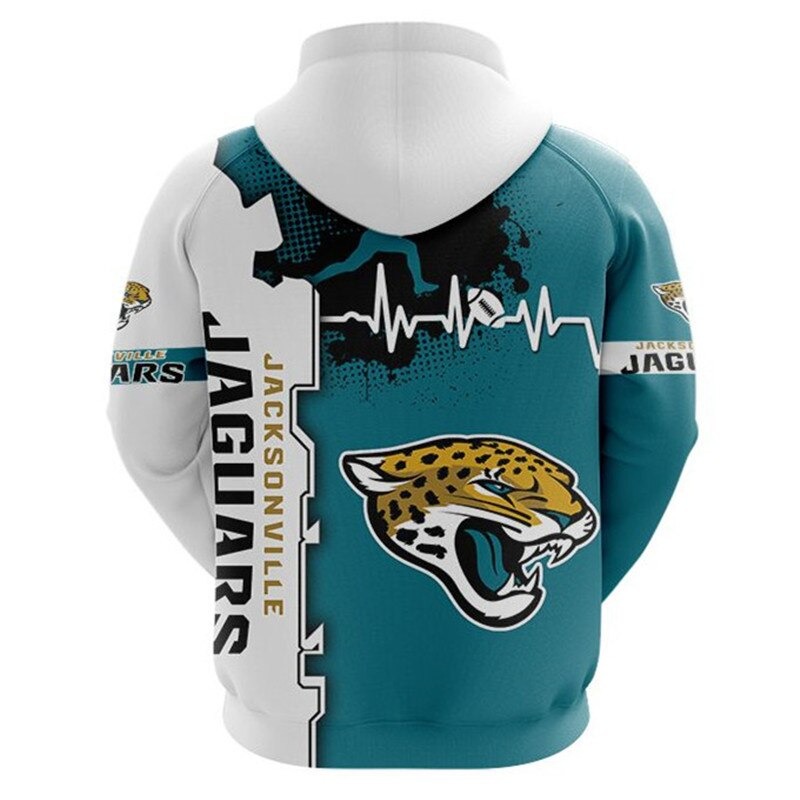 Jacksonville Jaguars Hoodie graphic heart ECG line